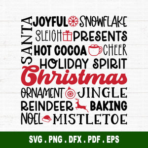 This Christmas SVG bundle has a bunch of red and green quotes. It's a retro-style celebration.