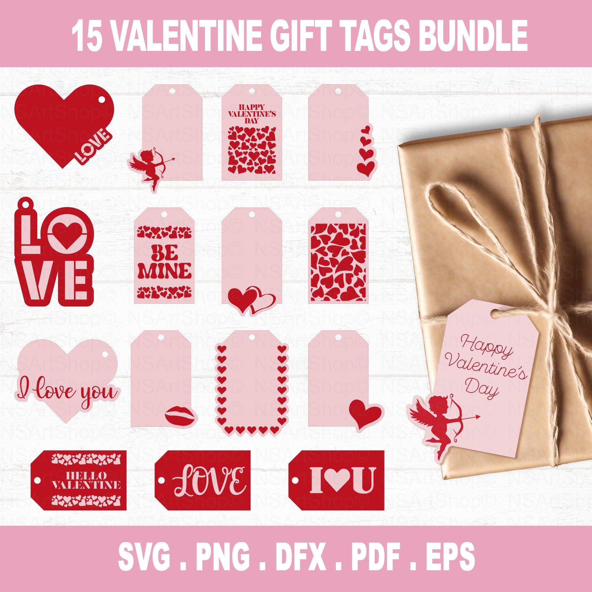 Valentine Gift Tags SVG Bundle