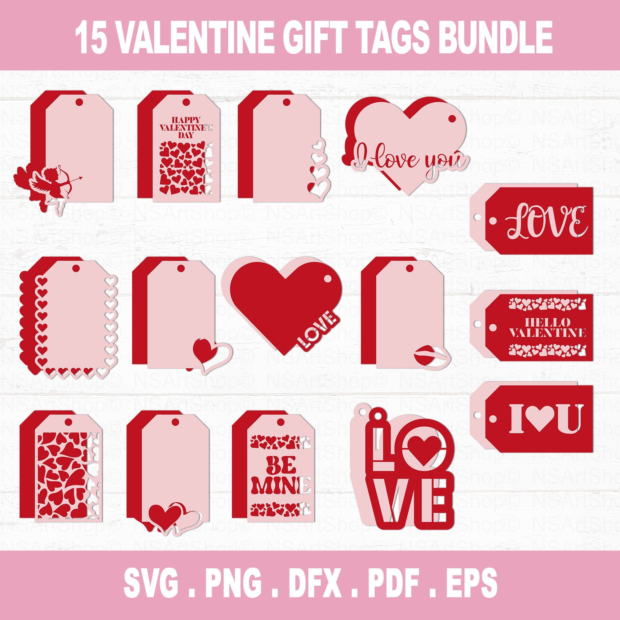 Valentine Gift Tags SVG Bundle