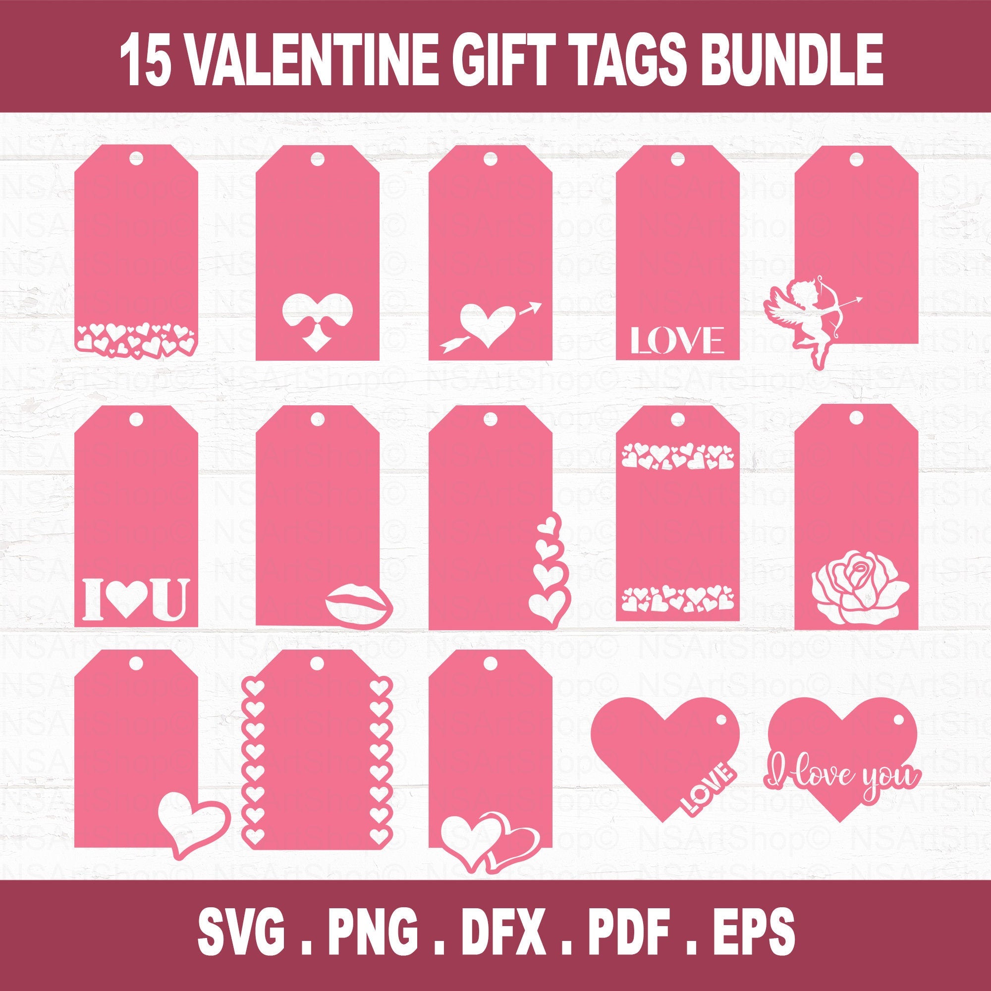 Valentine Gift Tag SVG Bundle