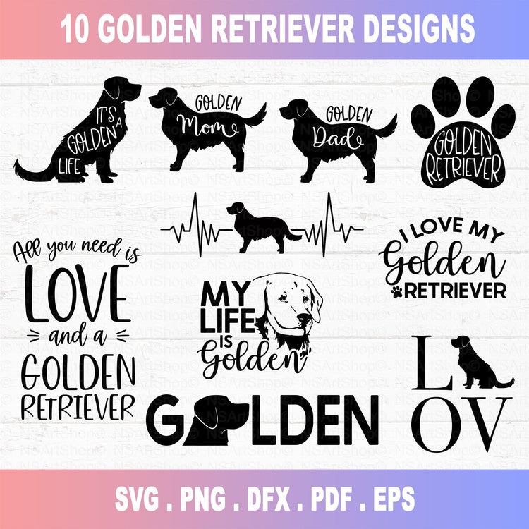 Golden Retriever SVG Bundle