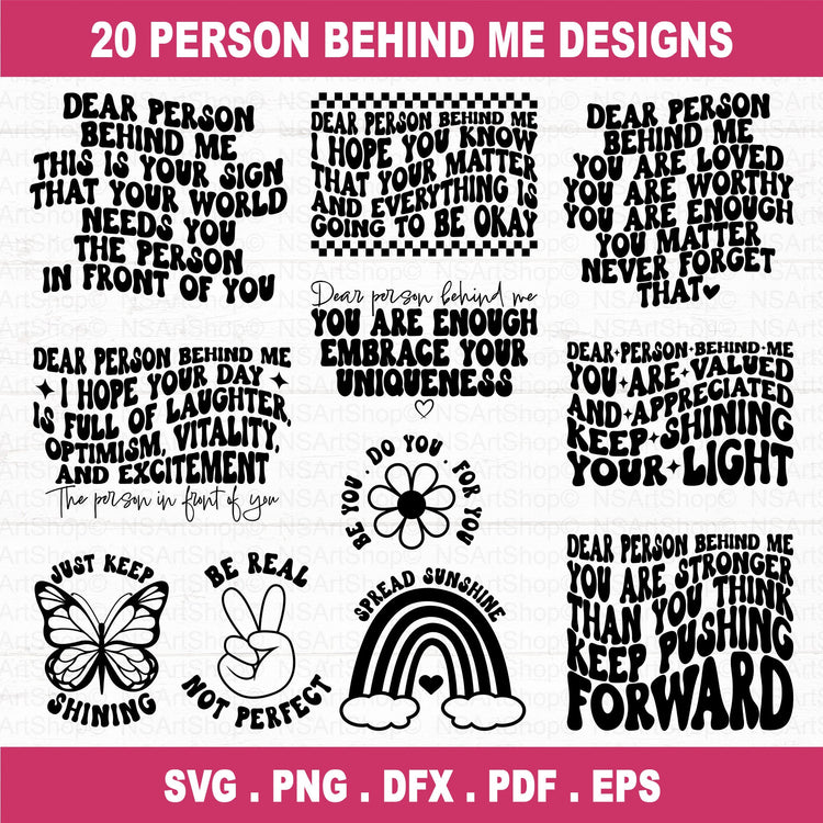 Dear Person Behind Me SVG Bundle