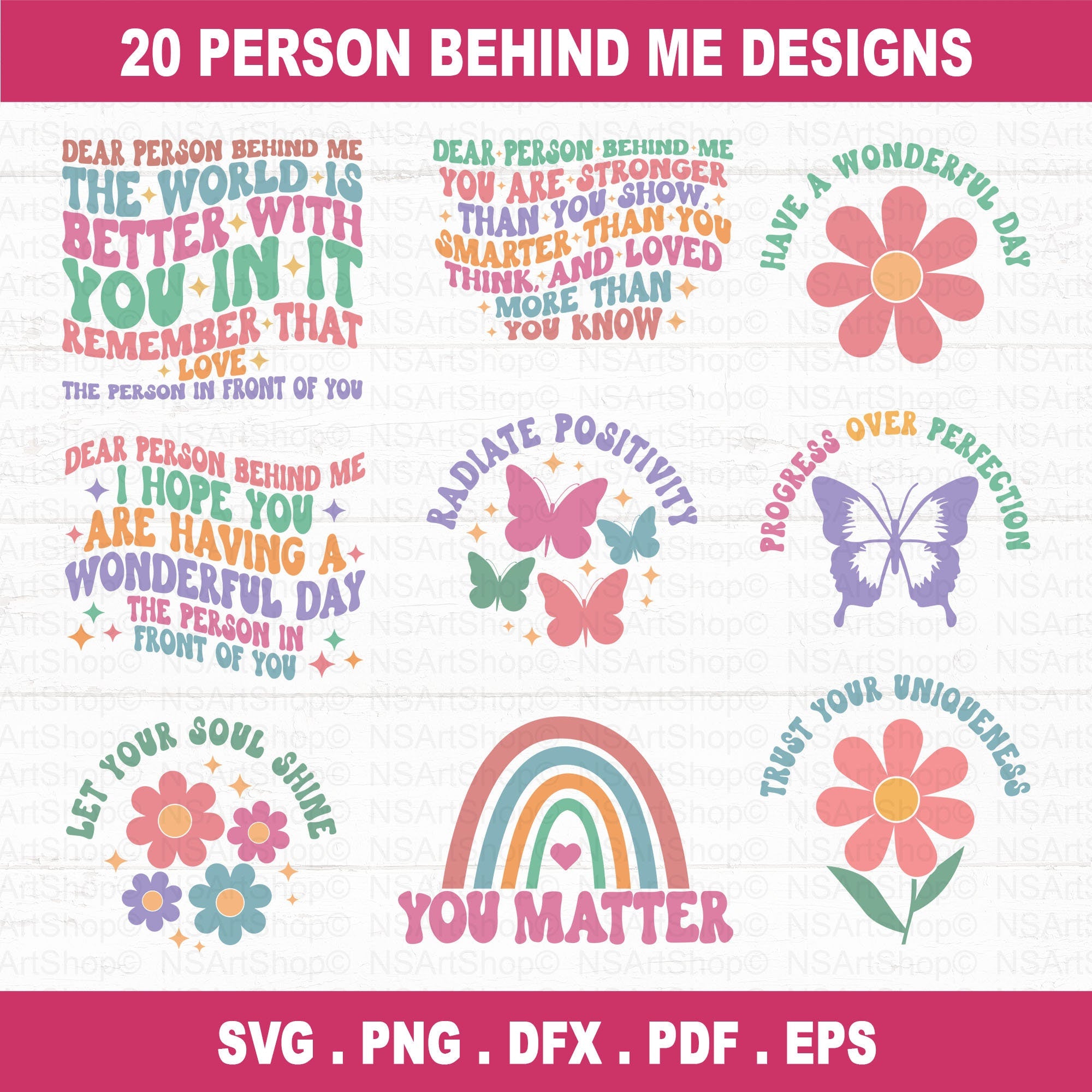 Dear Person Behind Me SVG Bundle Retro