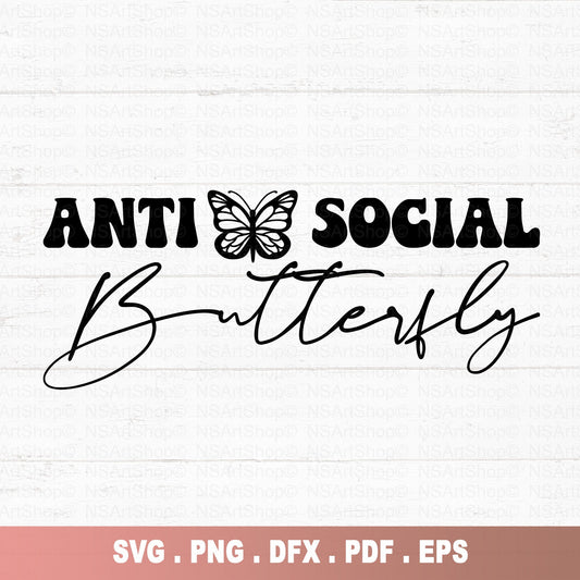 Antisocial Butterfly SVG