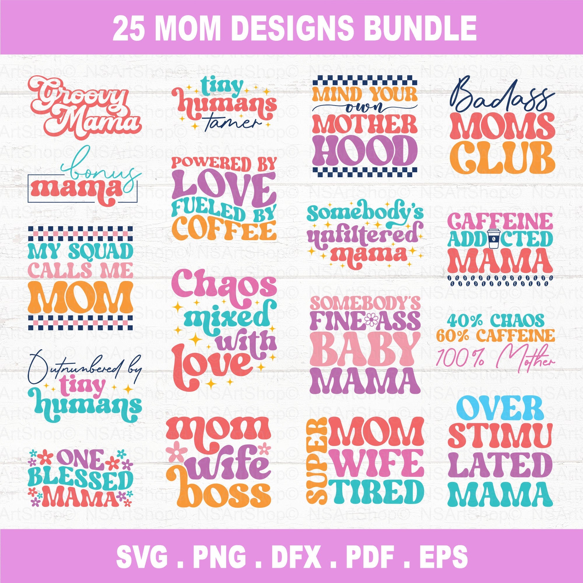 Mom SVG Bundle Retro