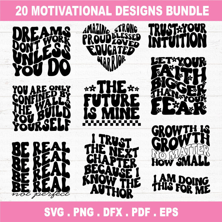 Motivational Quotes SVG Bundle