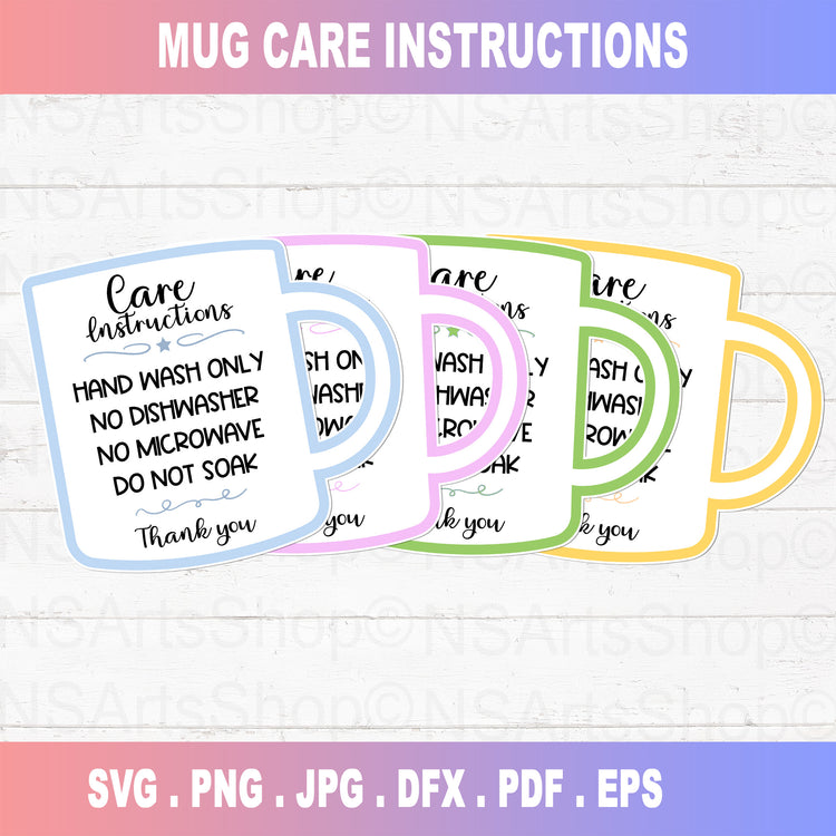 Care Instruction Card Digital Print Bundle