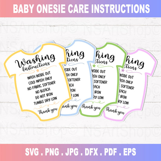 Baby onesie Care Instructions