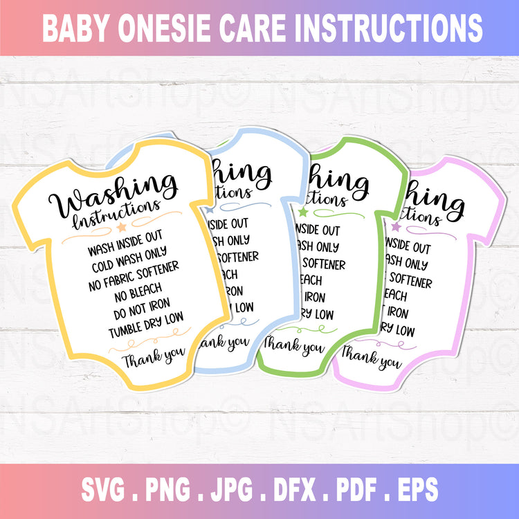 Care Instruction Card Digital Print Bundle