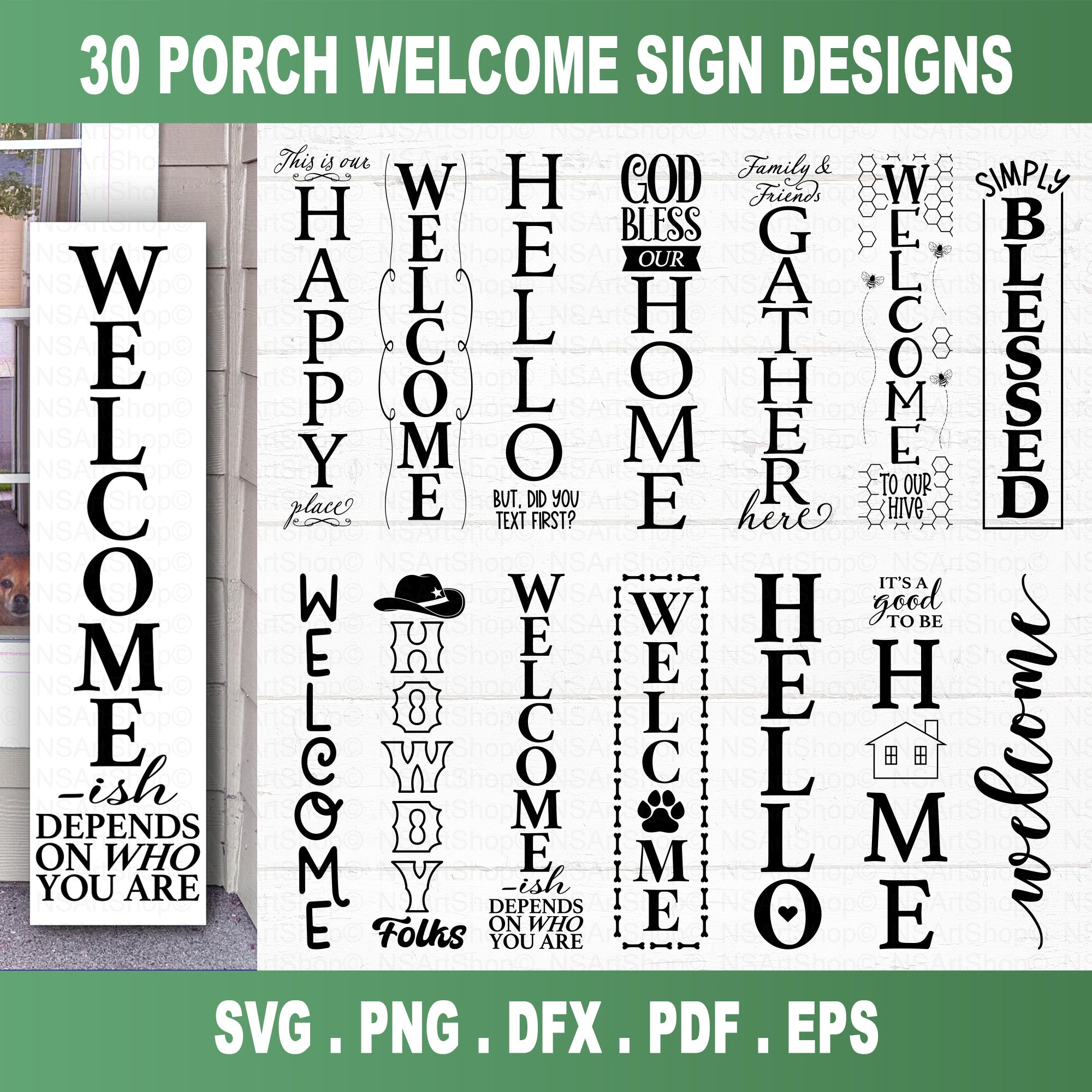 Welcome Porch Sign SVG Bundle