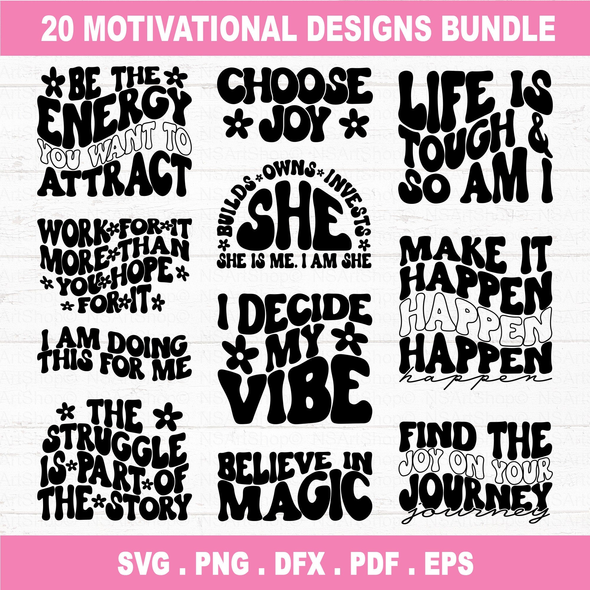 Motivational Quotes SVG Bundle