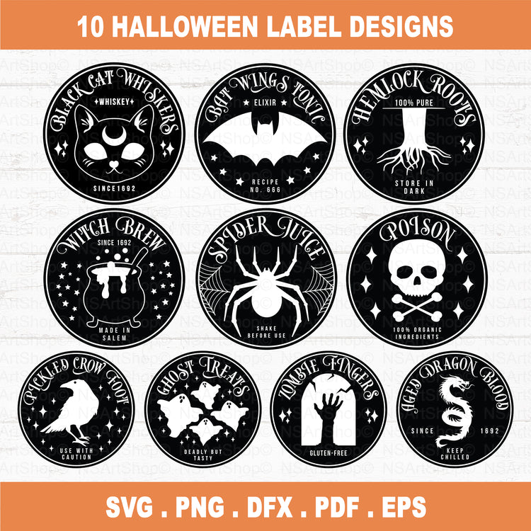 Halloween Potion Labels SVG Bundle