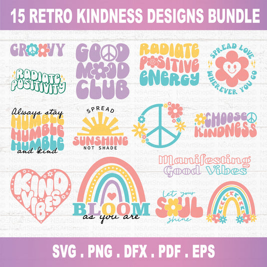 Retro Kindness SVG Bundle