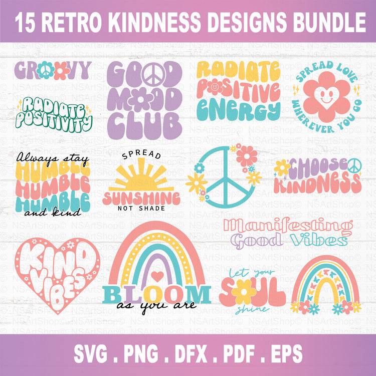 Retro Kindness SVG Bundle