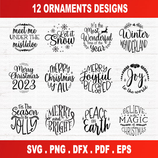 Christmas Ornament SVG Bundle