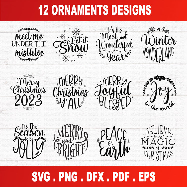 Christmas Ornament SVG Bundle