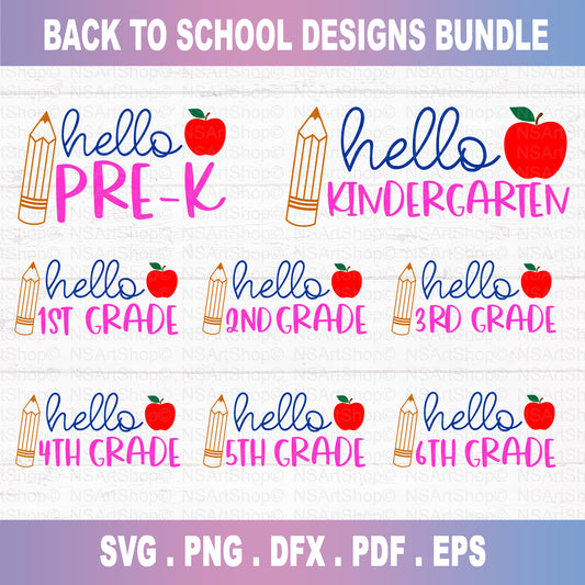 Back To School Grade SVG Bundle