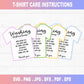 Care Instruction Card Digital Print Bundle