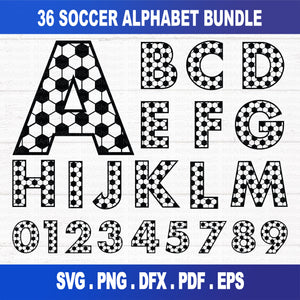 Soccer Print Letters SVG Bundle