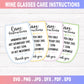 Wine Glass Care Card Instruction Printable