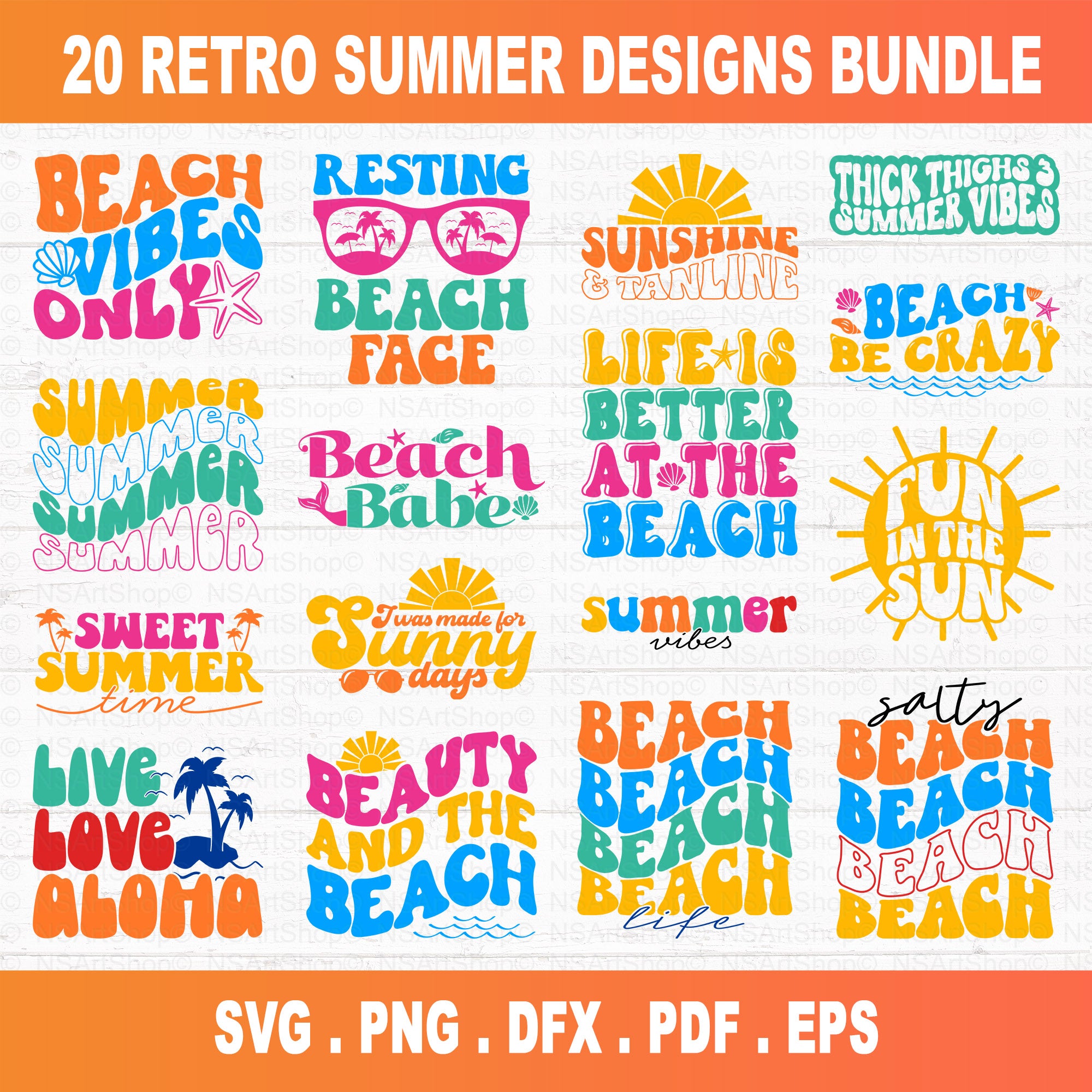 Summer SVG Bundle Retro