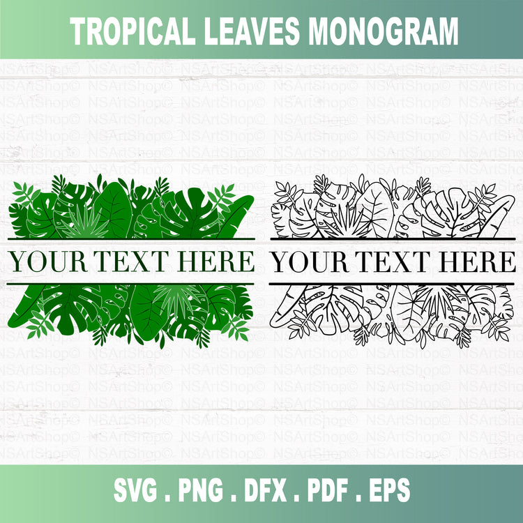 Tropical Leaves Monogram SVG