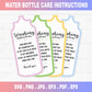 Water Bottle Instructions Care Card Printable