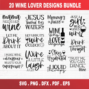 Wine Quotes SVG Bundle