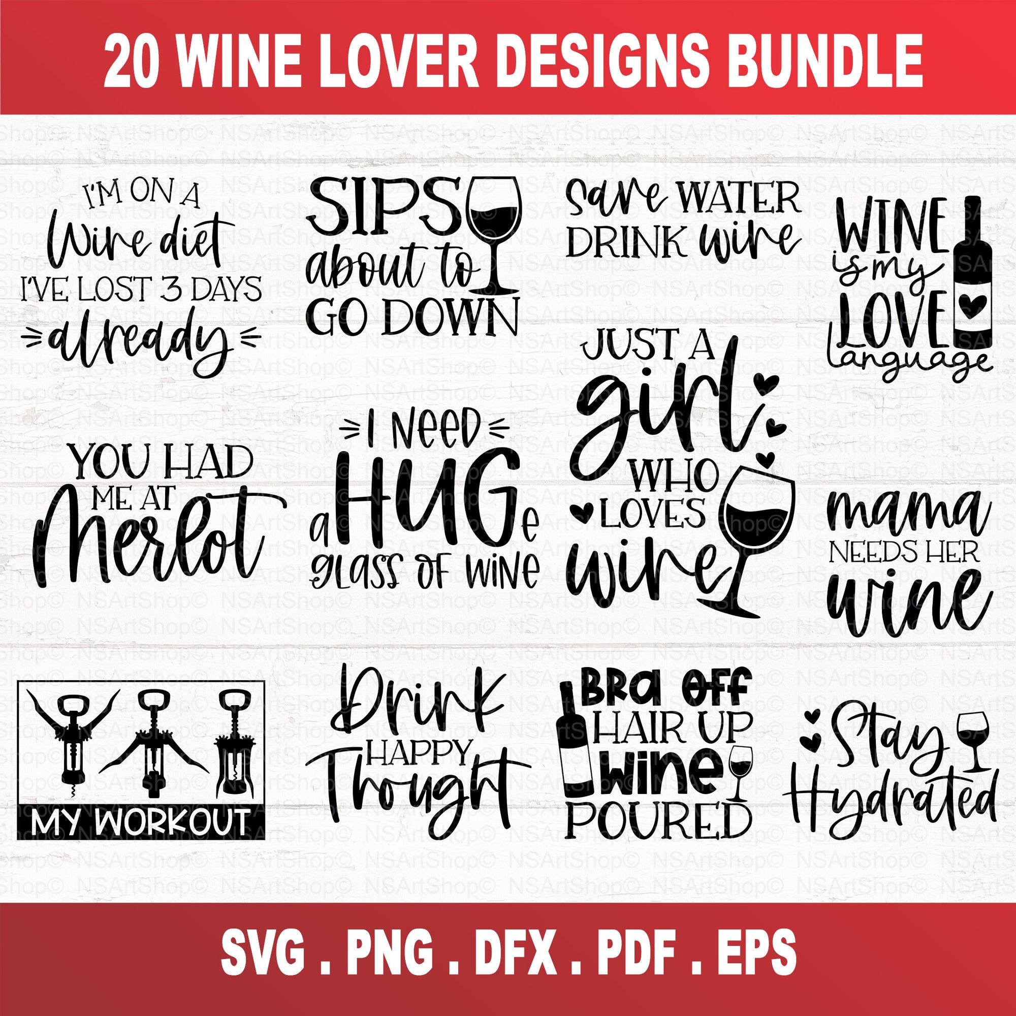 Wine Quotes SVG Bundle