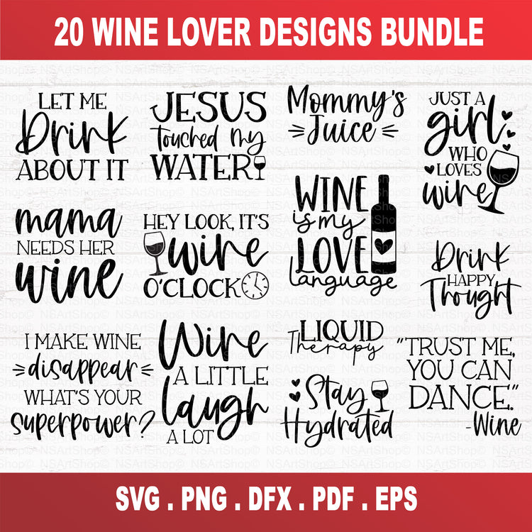 Wine Quotes SVG Bundle