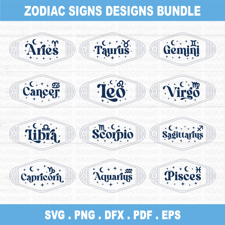 Zodiac Motel Keychain SVG Bundle