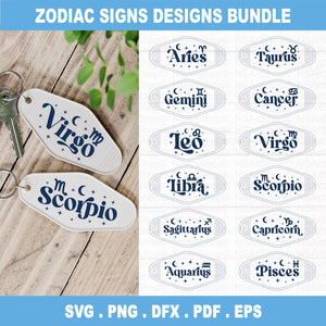 Zodiac Motel Keychain SVG Bundle