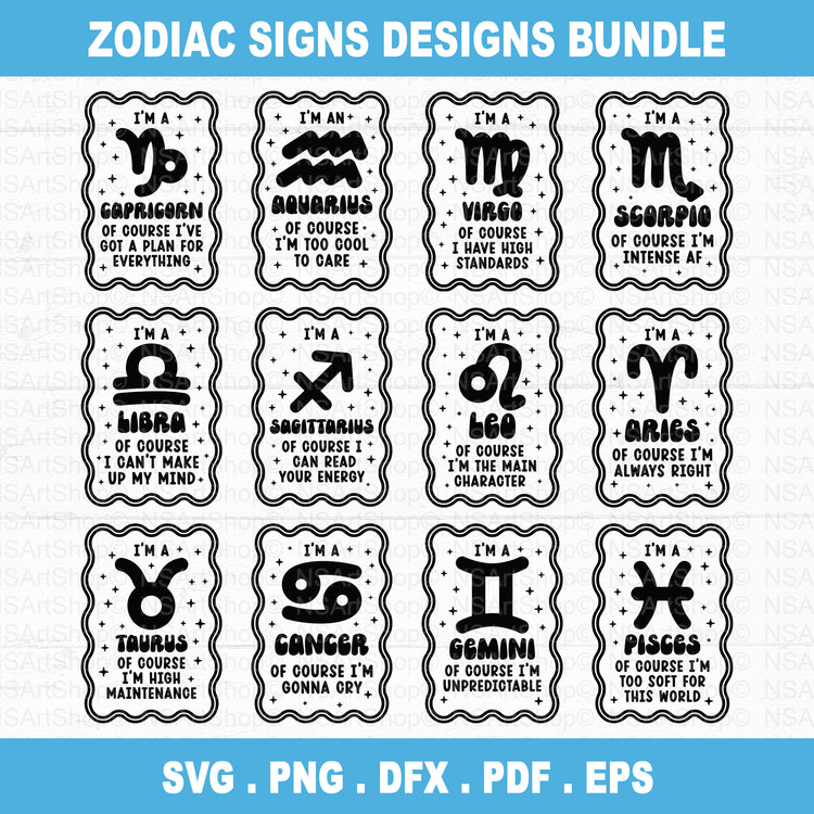 Zodiac Signs SVG File